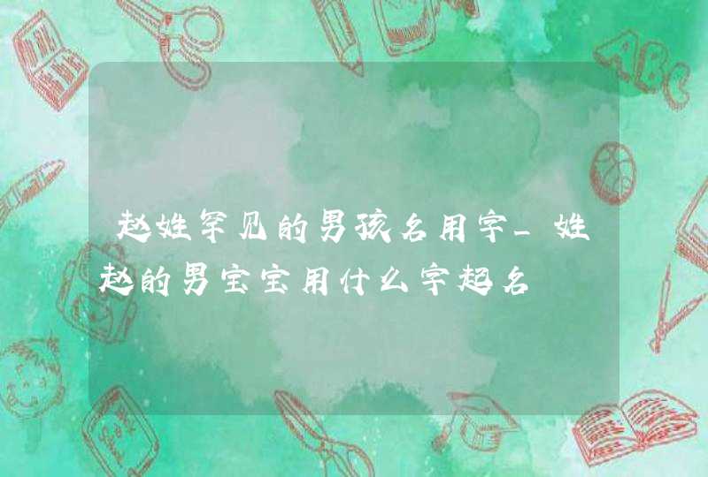 赵姓罕见的男孩名用字_姓赵的男宝宝用什么字起名,第1张