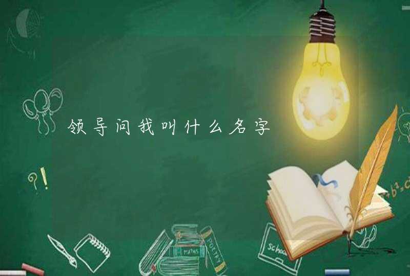 领导问我叫什么名字,第1张