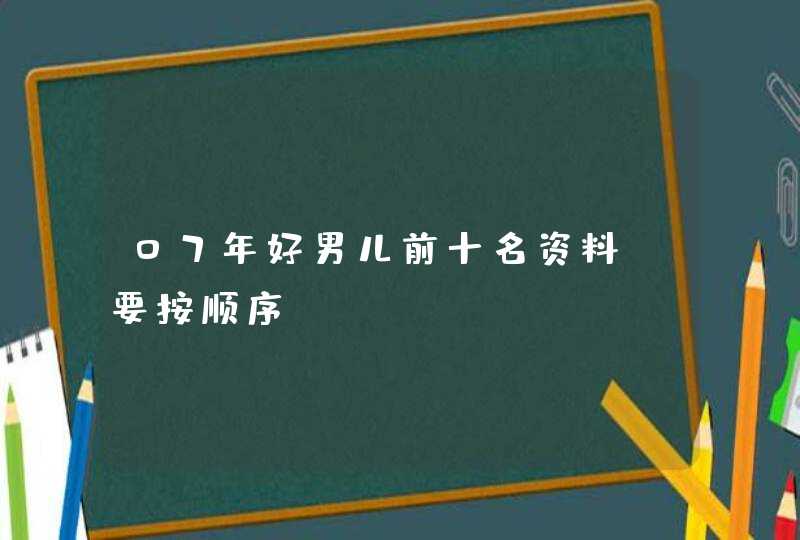 07年好男儿前十名资料(要按顺序),第1张