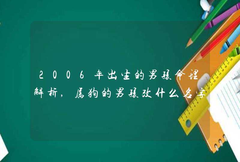 2006年出生的男孩命理解析,属狗的男孩改什么名字好,第1张