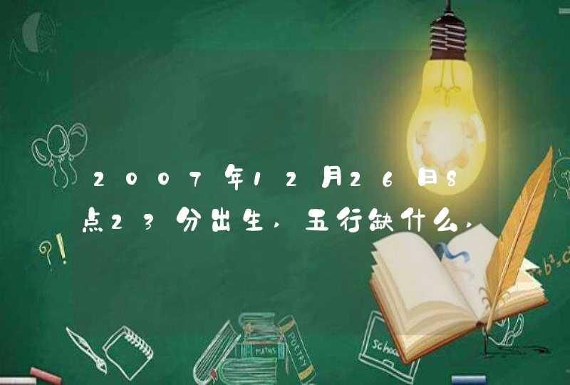 2007年12月26日8点23分出生,五行缺什么,请高手起个好名字,女孩,姓张,第1张