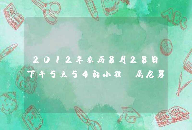 2012年农历8月28日下午5点54的小孩,属龙男孩,取什么名子好,第1张