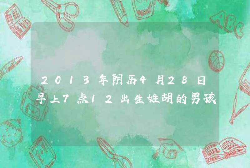 2013年阴历4月28日早上7点12出生姓胡的男孩起什么名字好?,第1张