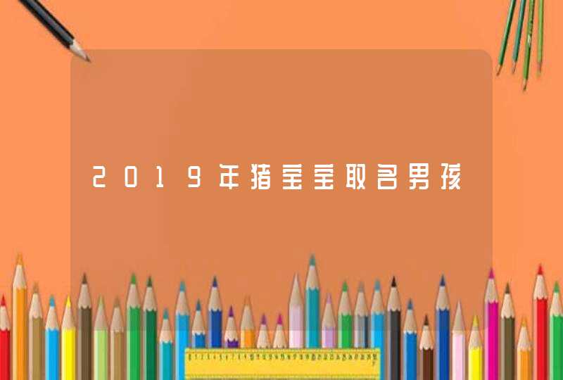 2019年猪宝宝取名男孩,第1张