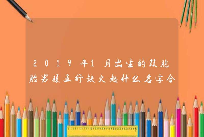 2019年1月出生的双胞胎男孩五行缺火起什么名字合适,第1张