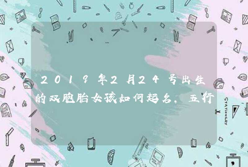 2019年2月24号出生的双胞胎女孩如何起名，五行属什么,第1张
