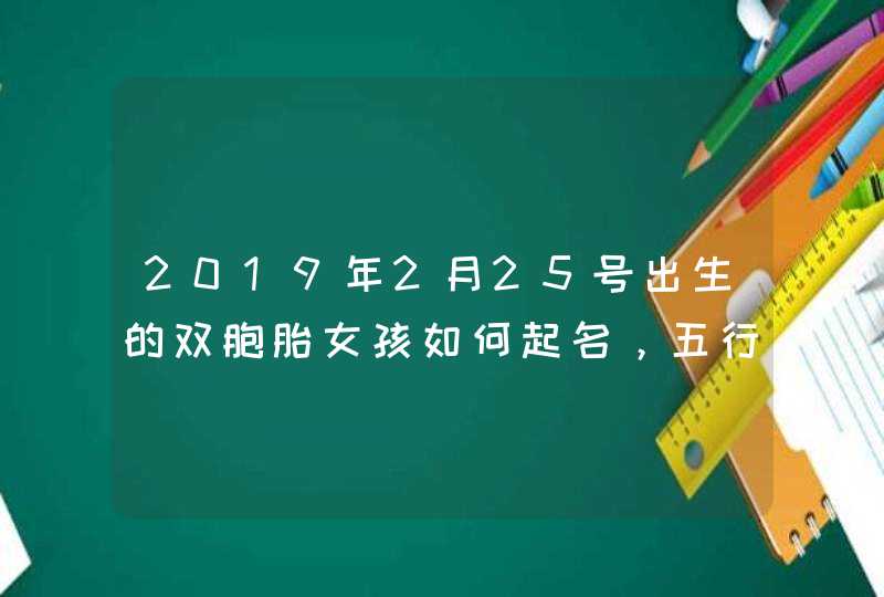 2019年2月25号出生的双胞胎女孩如何起名，五行属什么,第1张