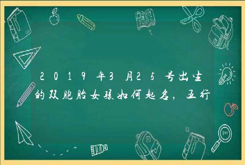 2019年3月25号出生的双胞胎女孩如何起名，五行属什么,第1张