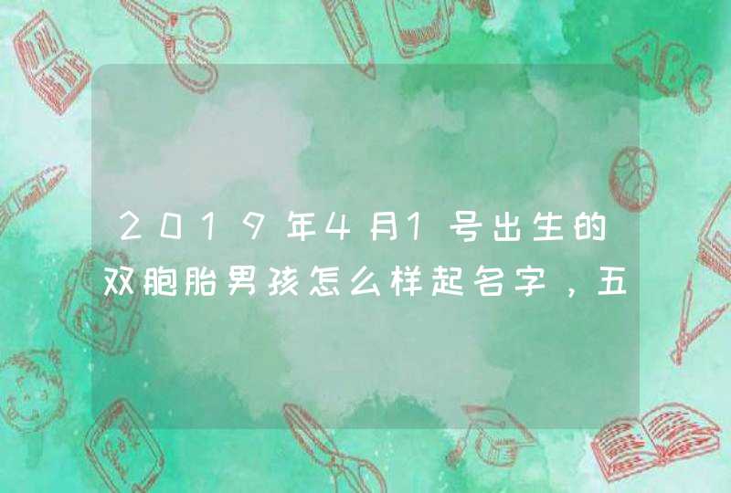 2019年4月1号出生的双胞胎男孩怎么样起名字，五行属什么,第1张