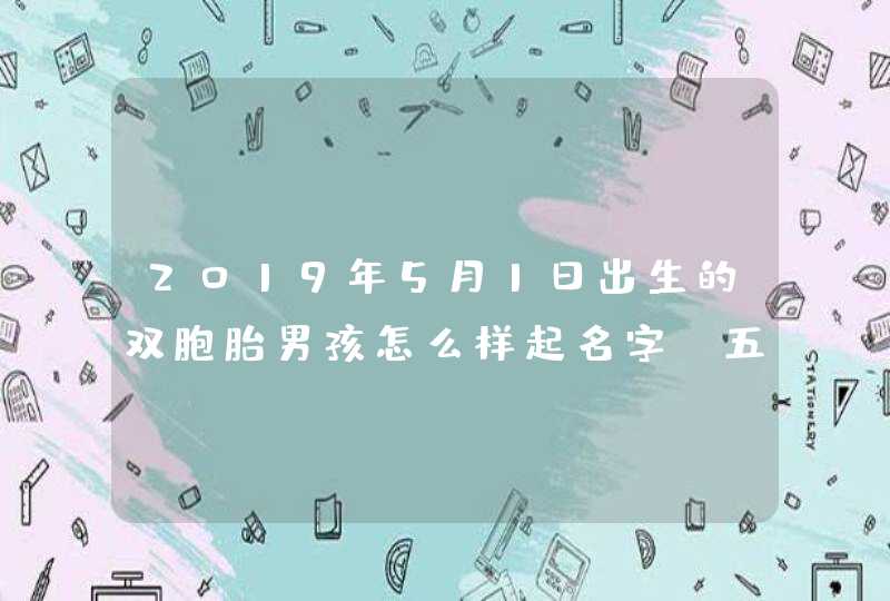 2019年5月1日出生的双胞胎男孩怎么样起名字，五行属什么,第1张