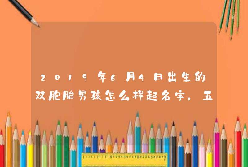 2019年6月4日出生的双胞胎男孩怎么样起名字，五行属什么,第1张