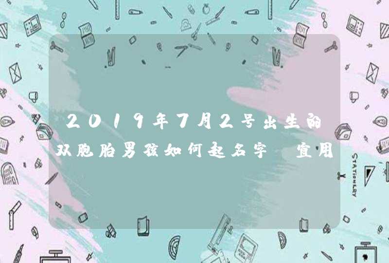 2019年7月2号出生的双胞胎男孩如何起名字，宜用什么字,第1张