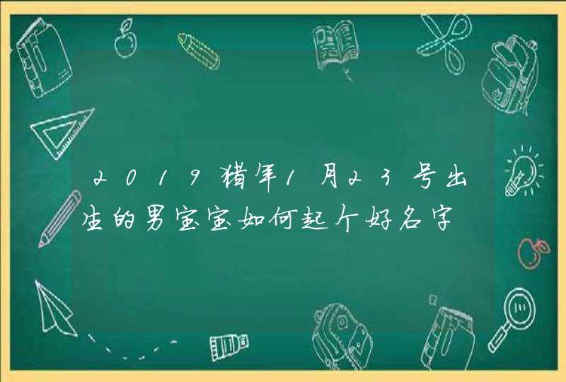 2019猪年1月23号出生的男宝宝如何起个好名字,第1张