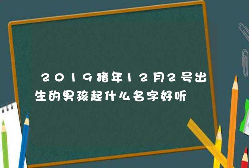 2019猪年12月2号出生的男孩起什么名字好听,第1张