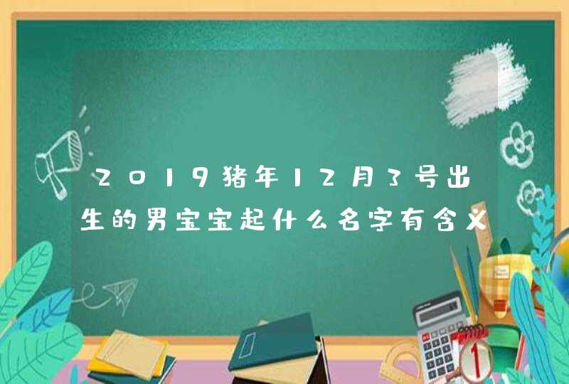 2019猪年12月3号出生的男宝宝起什么名字有含义,第1张