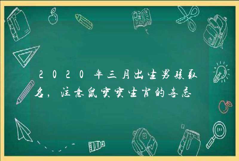 2020年三月出生男孩取名，注意鼠宝宝生肖的喜忌,第1张