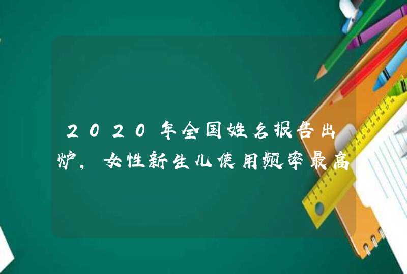 2020年全国姓名报告出炉，女性新生儿使用频率最高的10个名字是什么？,第1张