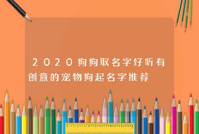 2020狗狗取名字好听有创意的宠物狗起名字推荐,第1张