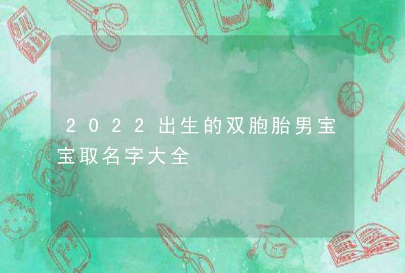 2022出生的双胞胎男宝宝取名字大全,第1张