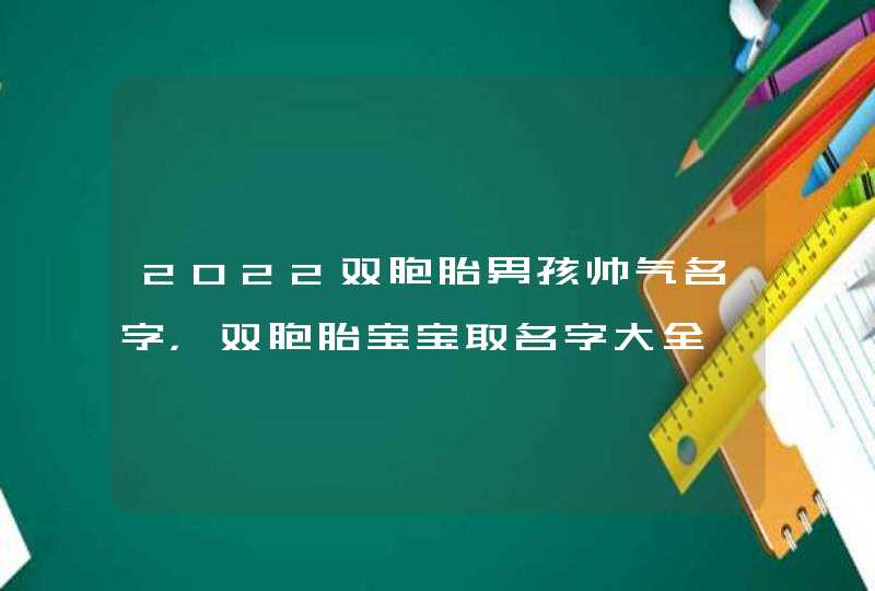 2022双胞胎男孩帅气名字，双胞胎宝宝取名字大全,第1张