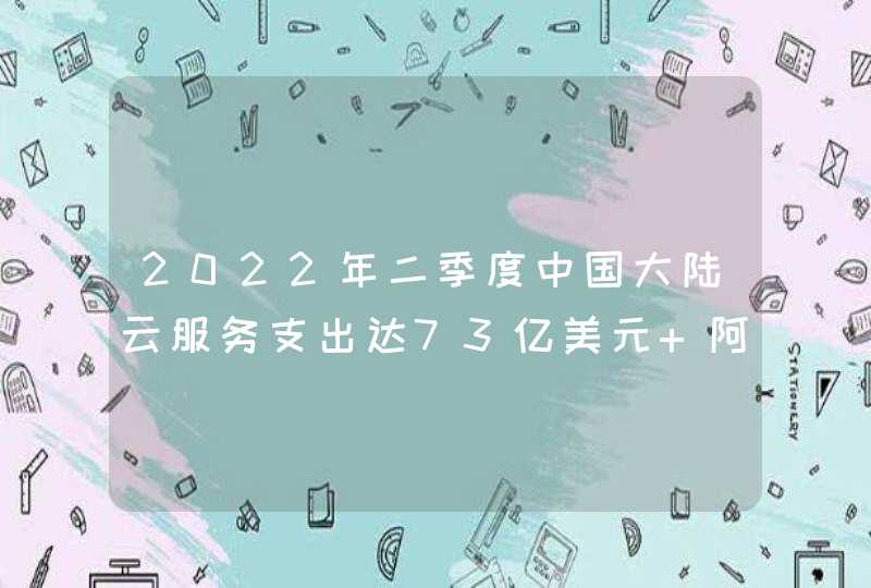 2022年二季度中国大陆云服务支出达73亿美元 阿里云占比34%,第1张