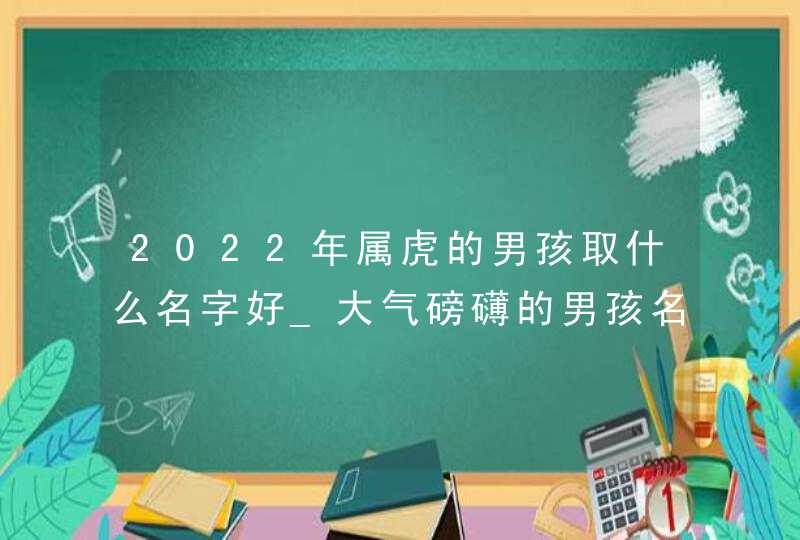 2022年属虎的男孩取什么名字好_大气磅礴的男孩名,第1张