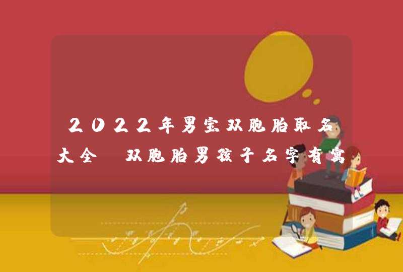 2022年男宝双胞胎取名大全，双胞胎男孩子名字有寓意的,第1张