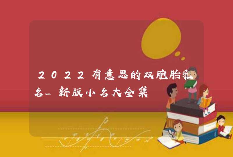 2022有意思的双胞胎乳名_新版小名大全集,第1张