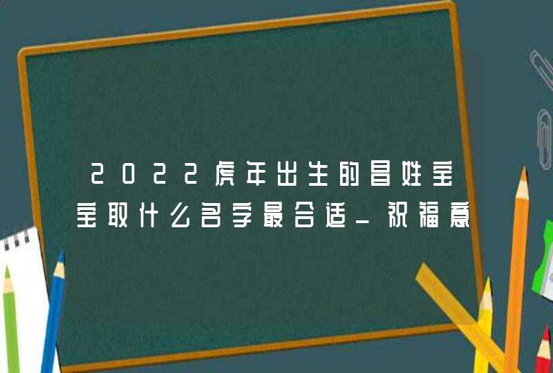 2022虎年出生的昌姓宝宝取什么名字最合适_祝福意味取名,第1张